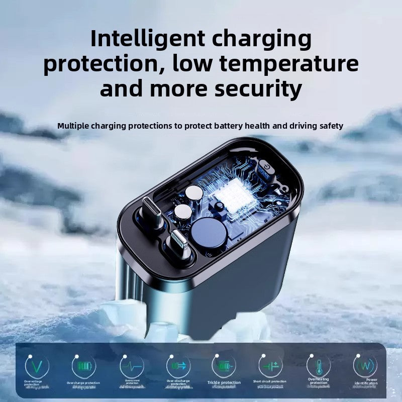 Car Charger 120W with Retractable Cable
